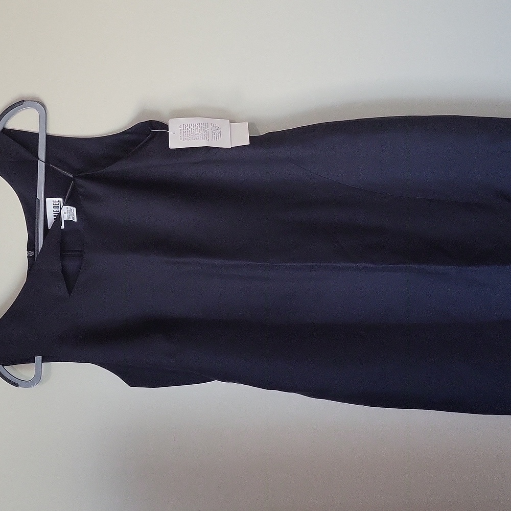 Robbie Bee Vintage 90s Y2K Black 100% Natural Silk Sleeveless Midi Dress Sz 12